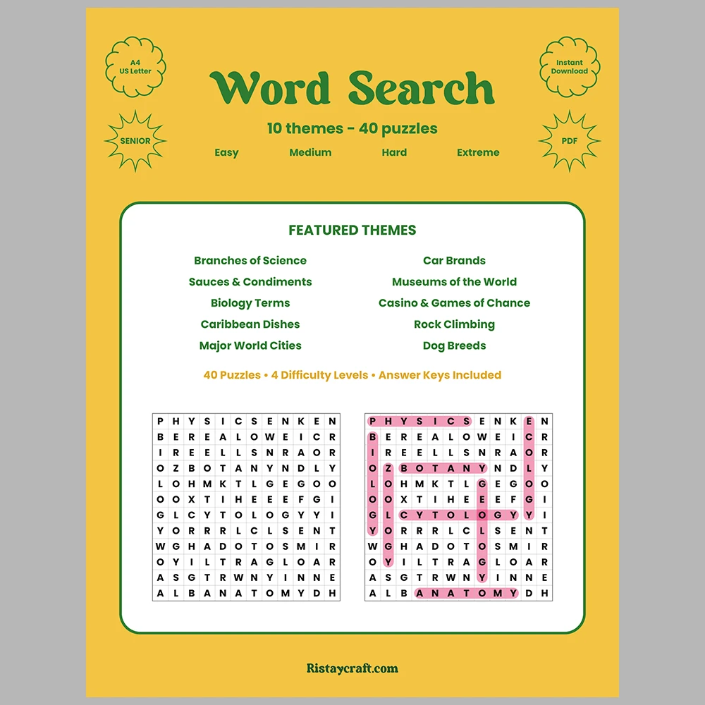 Word Puzzle – Sauces & Condiments – Museums of the World – Themes