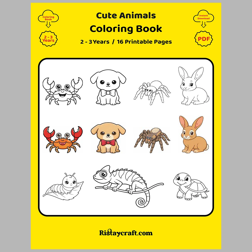 Cute Animal Coloring Pages / With Reference Image – Vol. 1