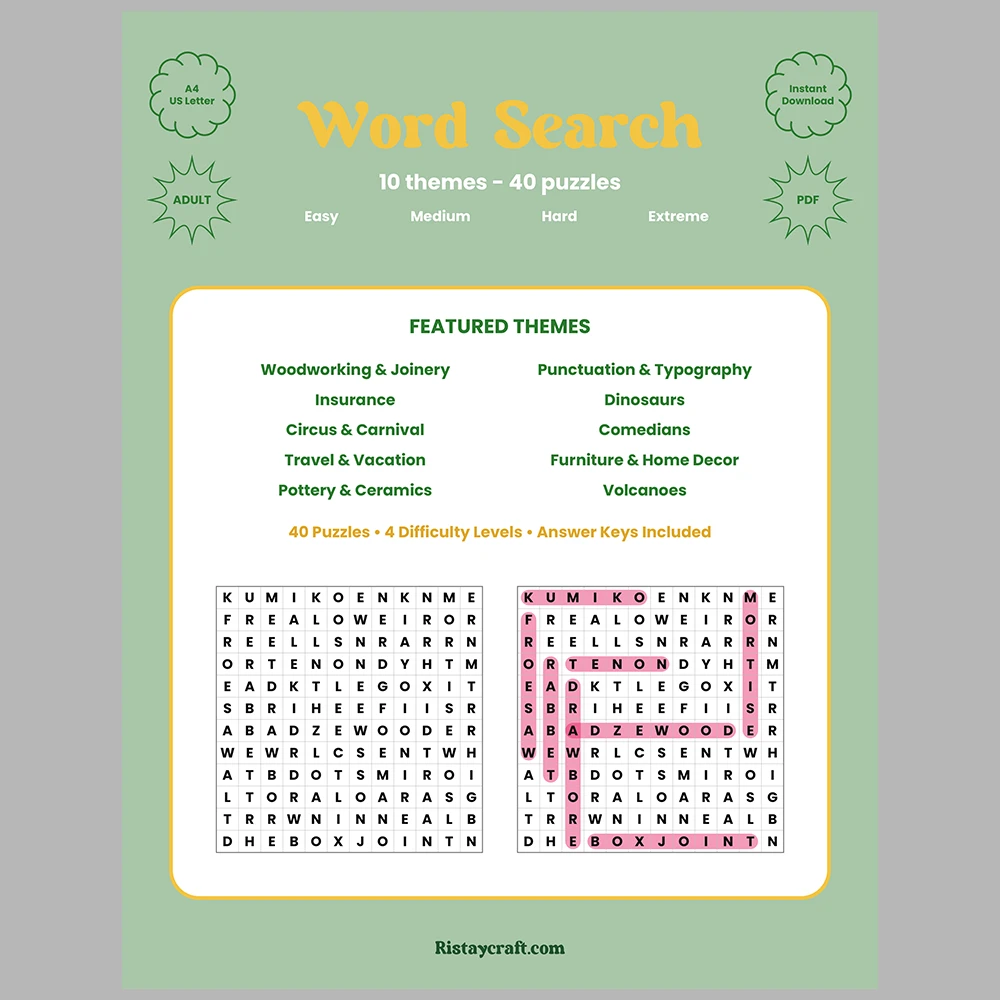 Word Puzzle – Insurance – Dinosaurs – Themes