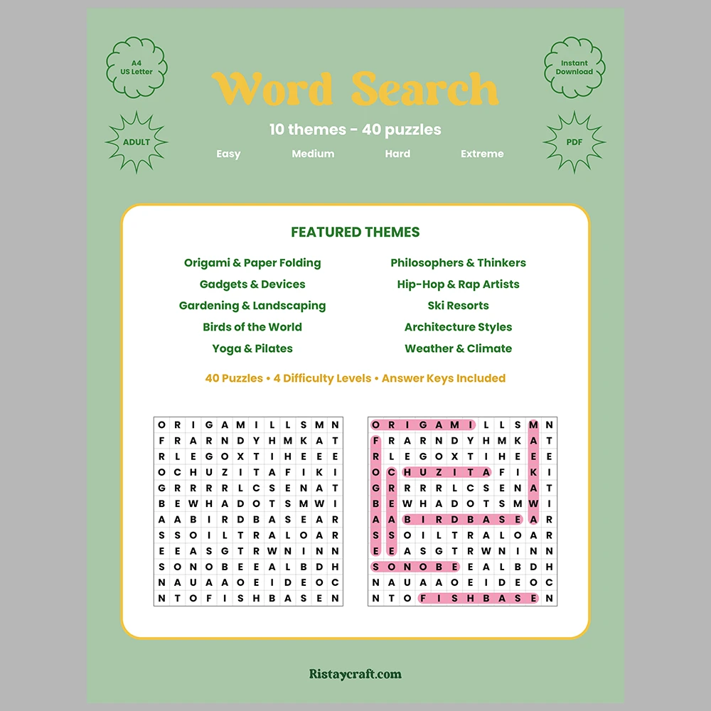 Word Puzzle – Gadgets & Devices – Hip-Hop & Rap Artists – Themes