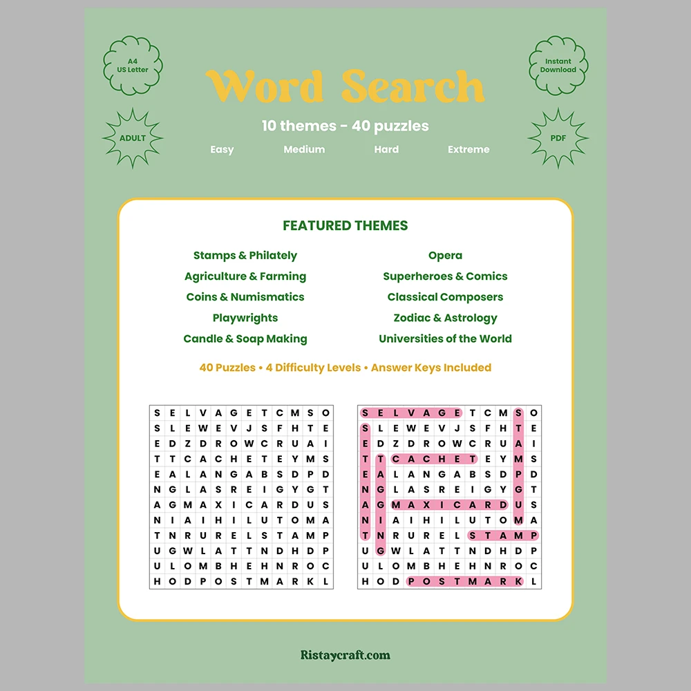 Word Puzzle – Agriculture & Farming – Superheroes & Comics – Themes