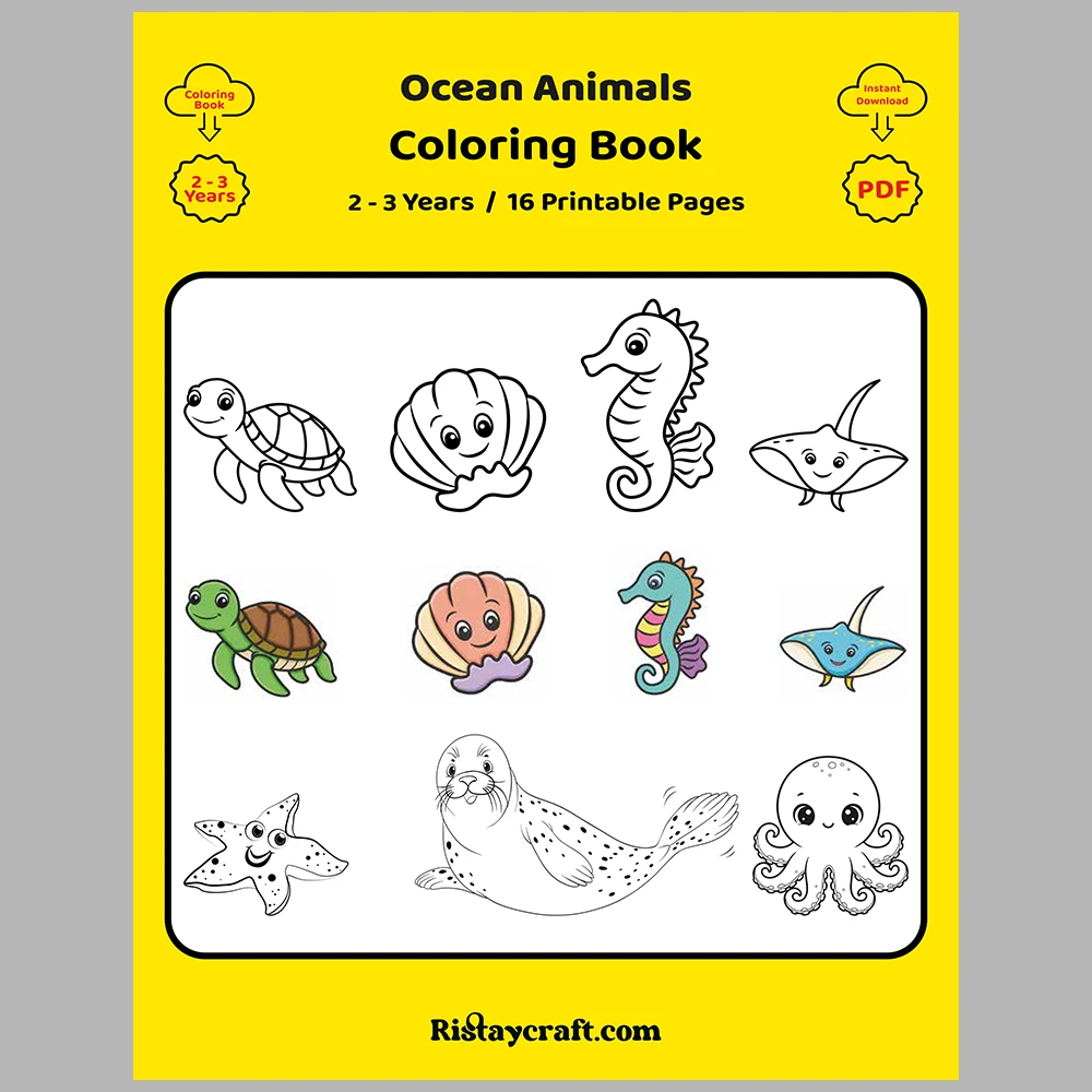 Ocean Animal Coloring Pages – With Reference Images