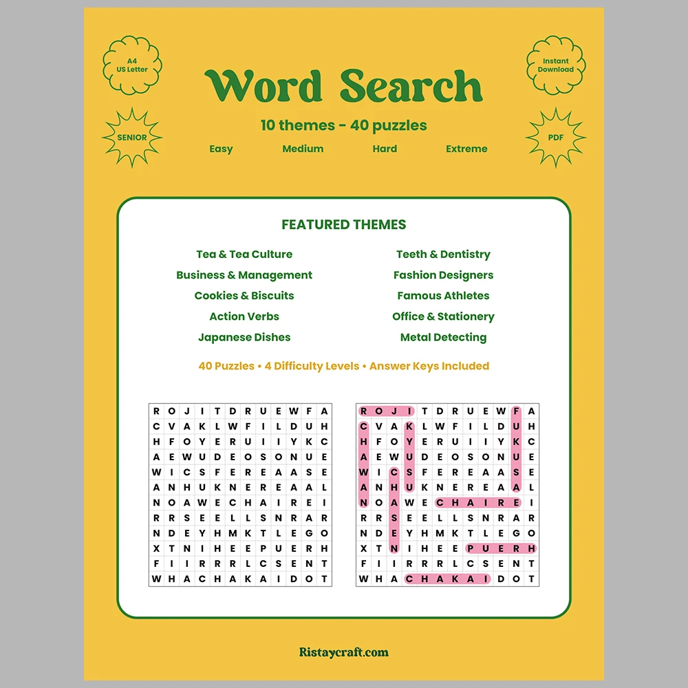 Word Puzzle – Tea & Tea Culture – Teeth & Dentistry – Themes
