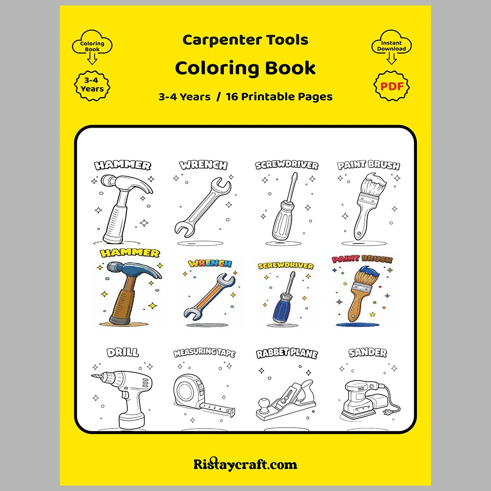 Carpenter Tools Coloring Pages / With Reference Image