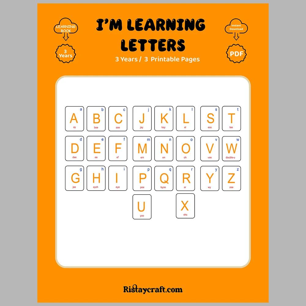I Am Learning Letters – Suitable for Use with Orange-Themed Flashcards
