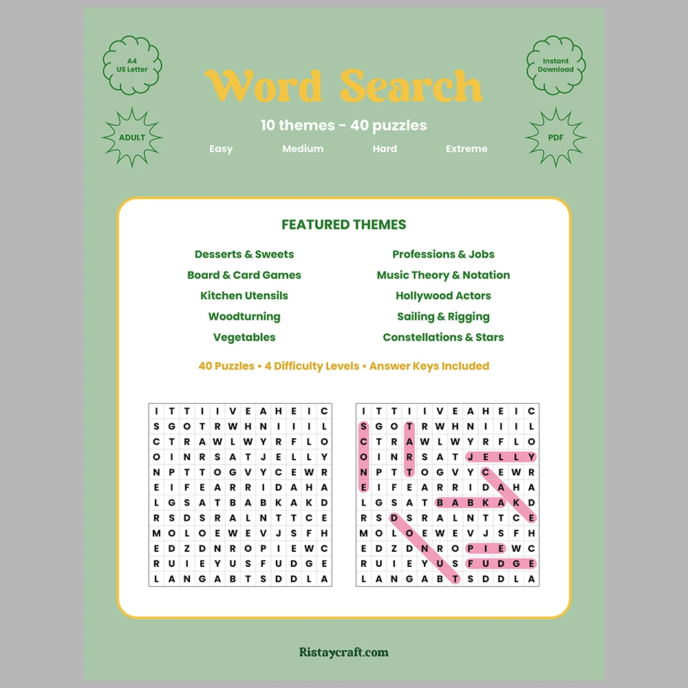 Word Puzzle – Board & Card Games – Music Theory & Notation – Themes