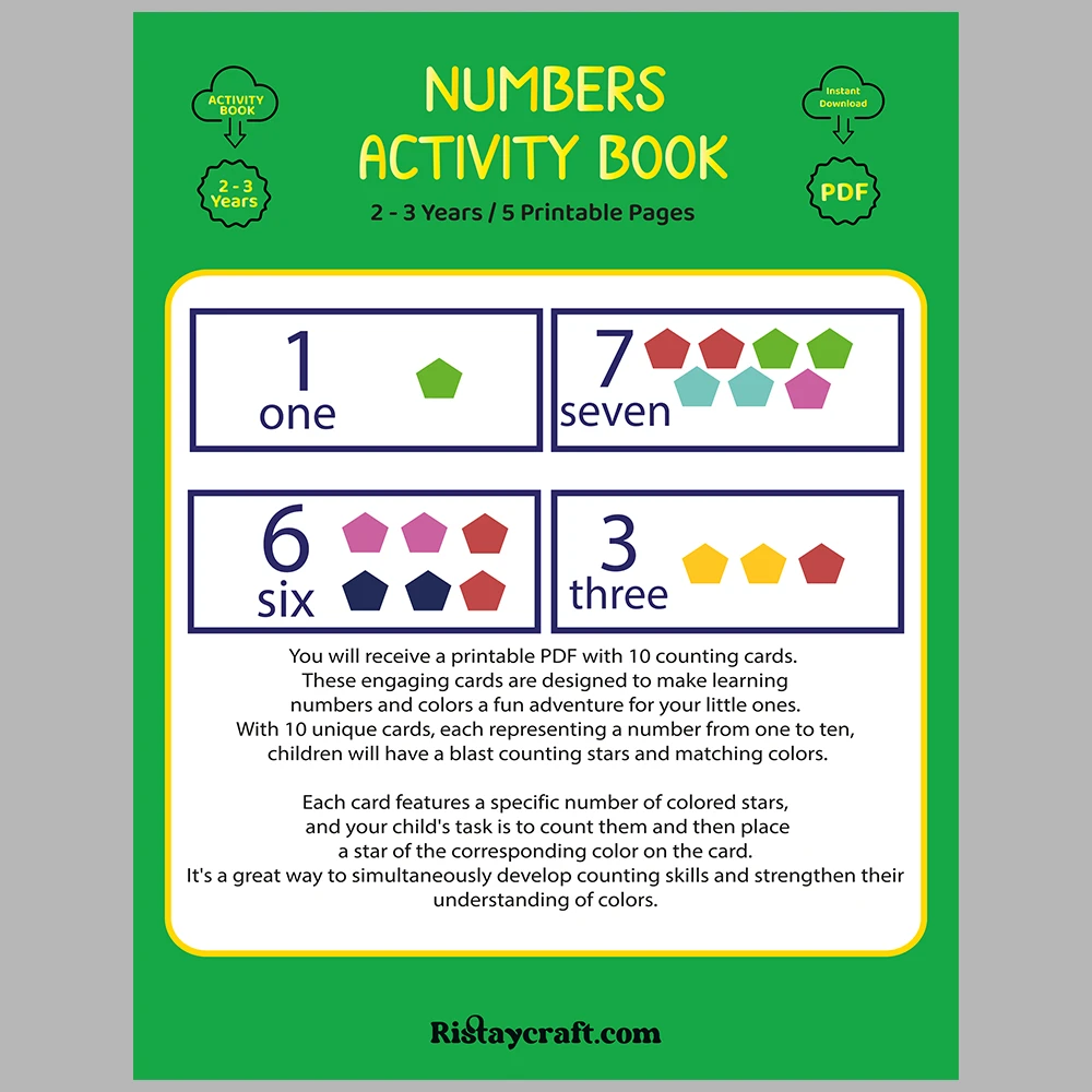 Pentagon-Themed Number Matching Activity Book