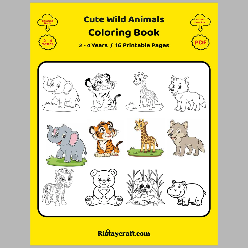 Cute Wild Animals Coloring Pages / With Reference Image