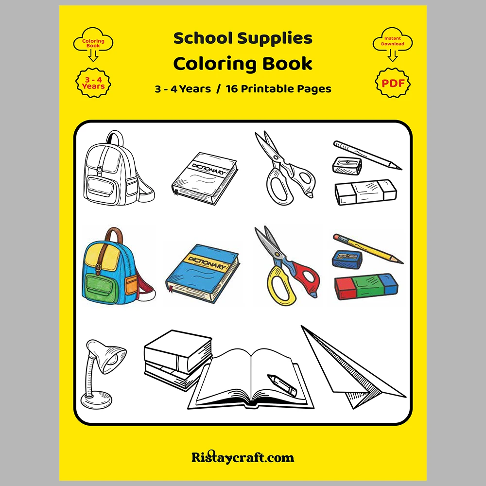 School Supplies Coloring Pages – With Reference Images