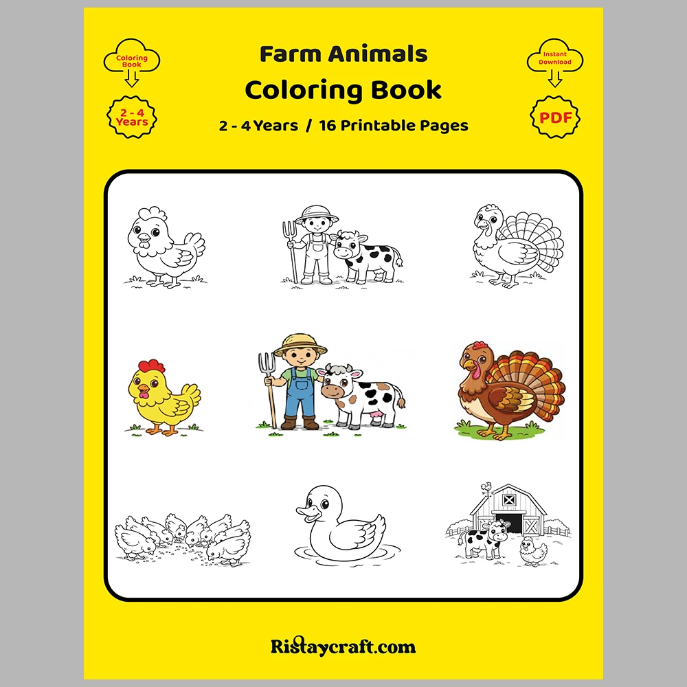 Farm Animals Coloring Pages / With Reference Image