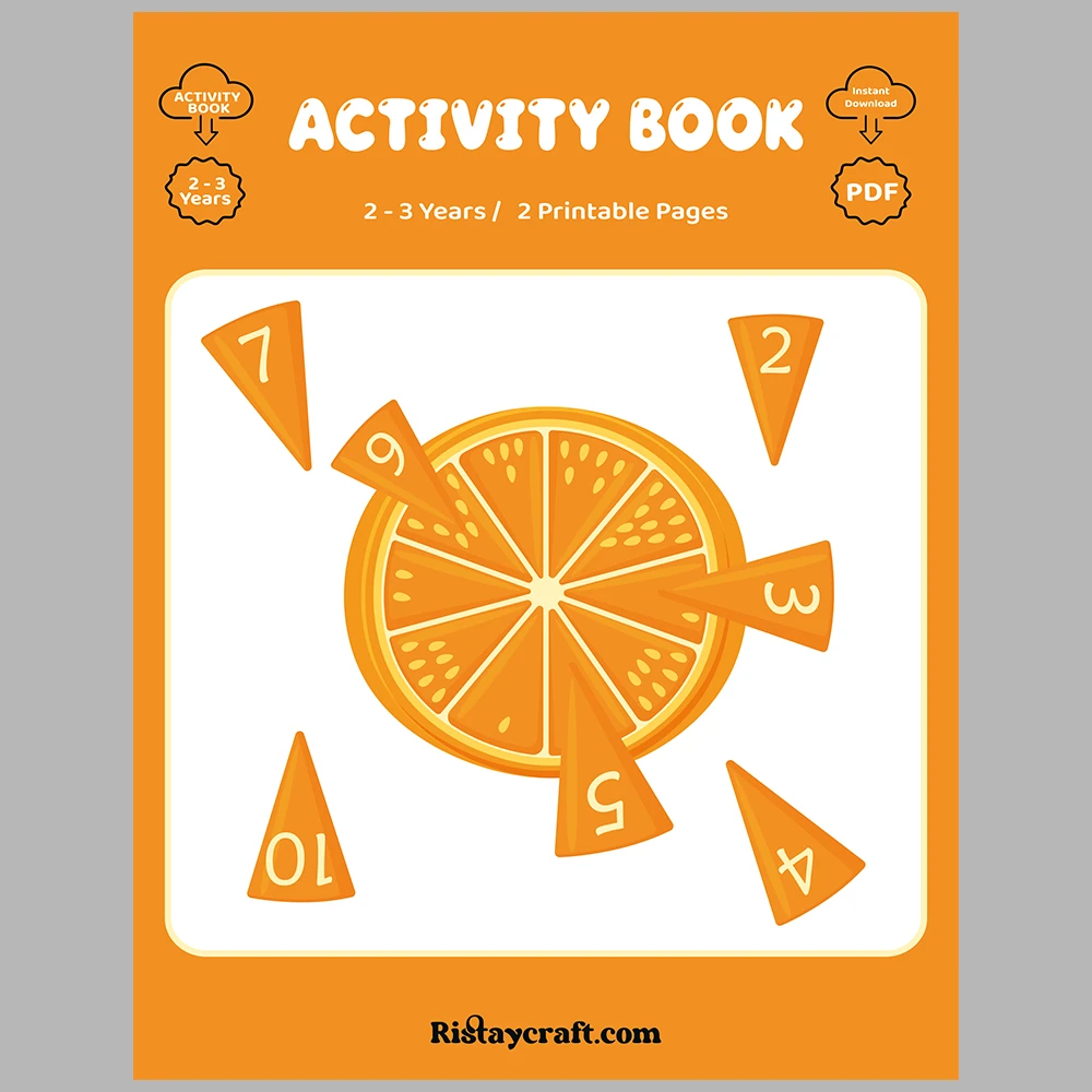 Orange-Themed Number Matching Activity Book