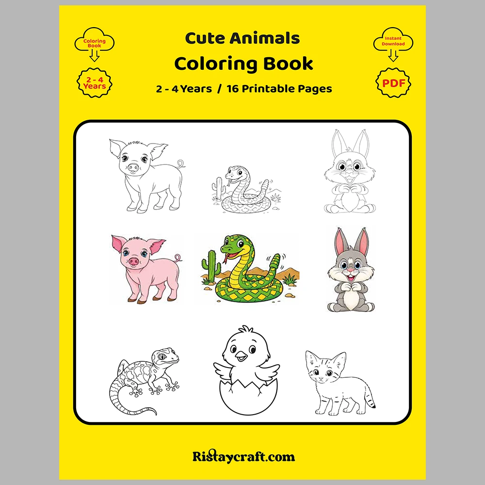 Cute Animal Coloring Pages / With Reference Image – Vol. 2
