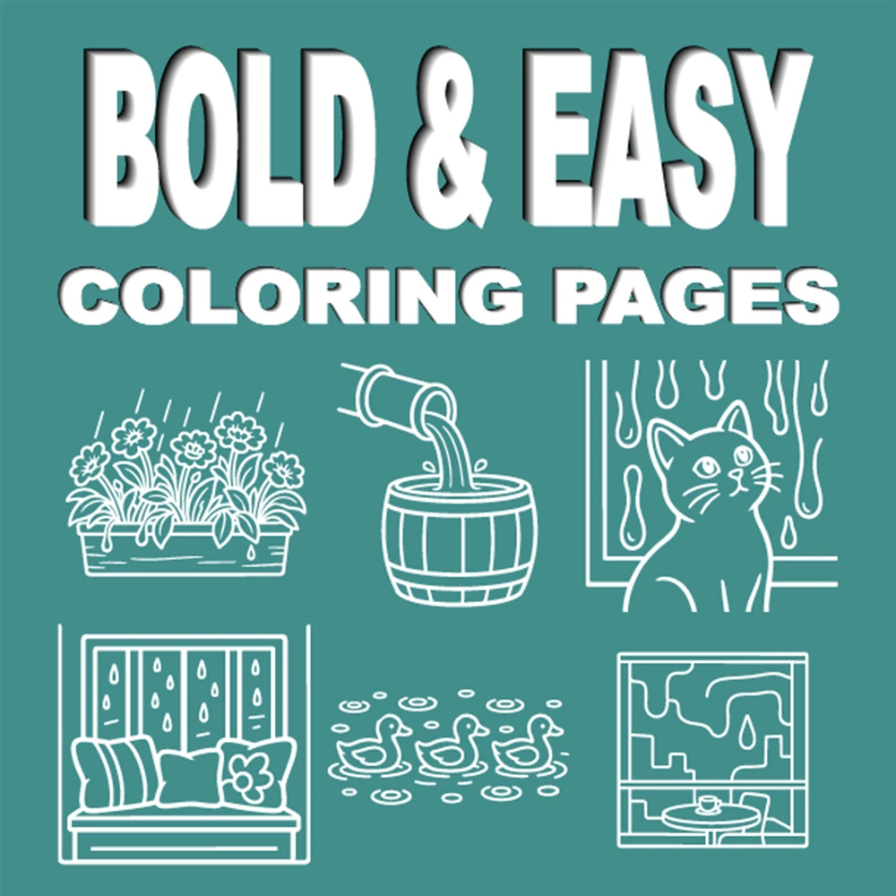Cozy Rainy Days Coloring Book