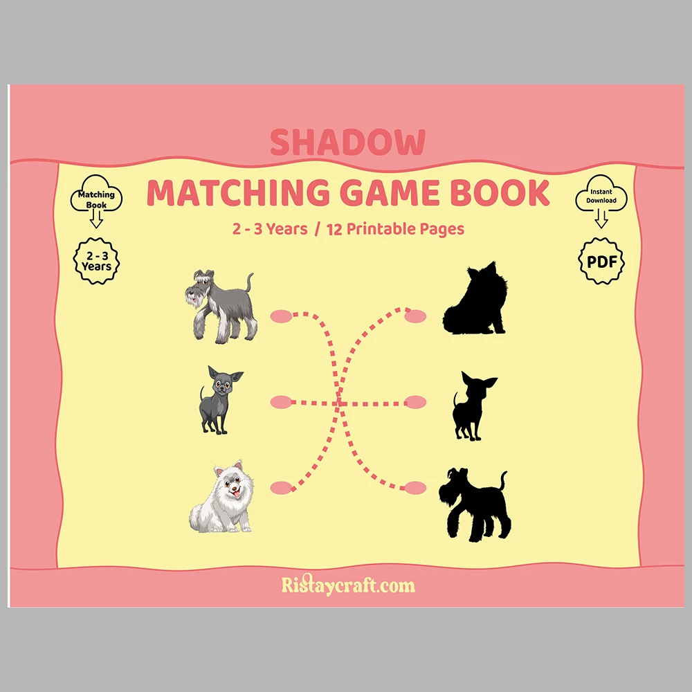 Animal-Themed Shadow Matching Game Book