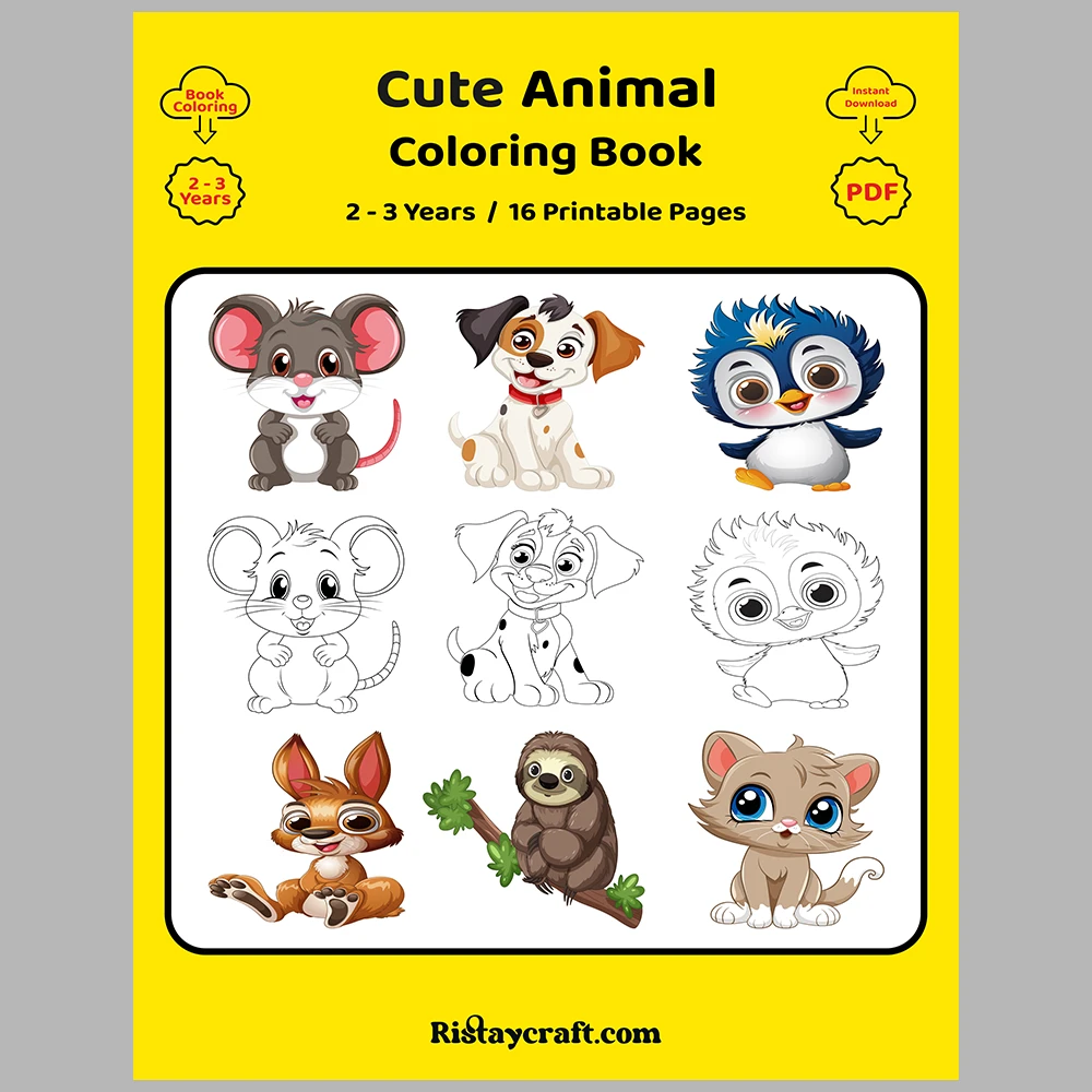 Cute Animal Coloring Pages / With Reference Image – Vol. 4