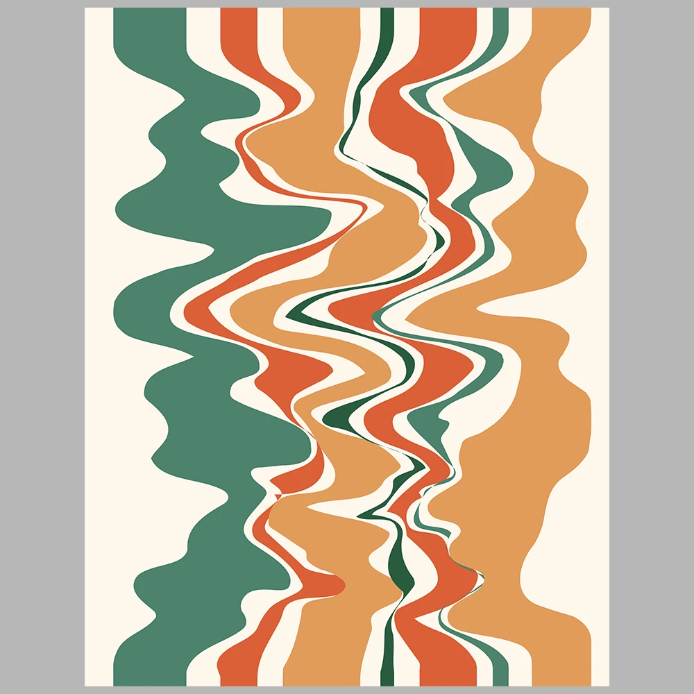 orange and green themed posters