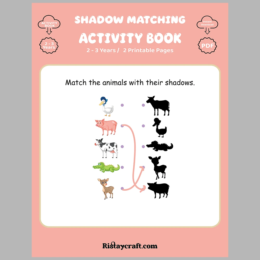 Animal and Shadow Matching Activity Pages