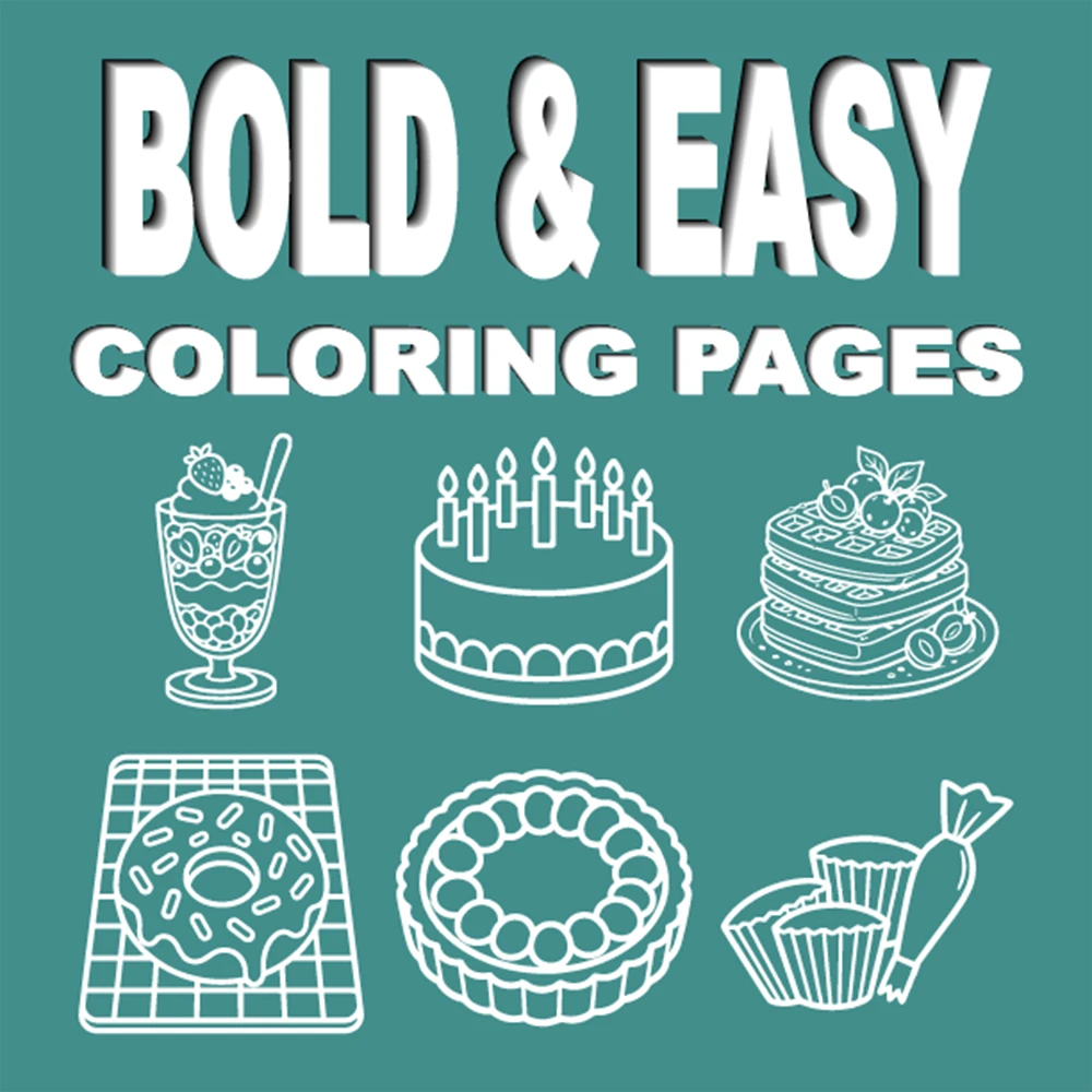Cozy Desserts and Bakery Coloring Book