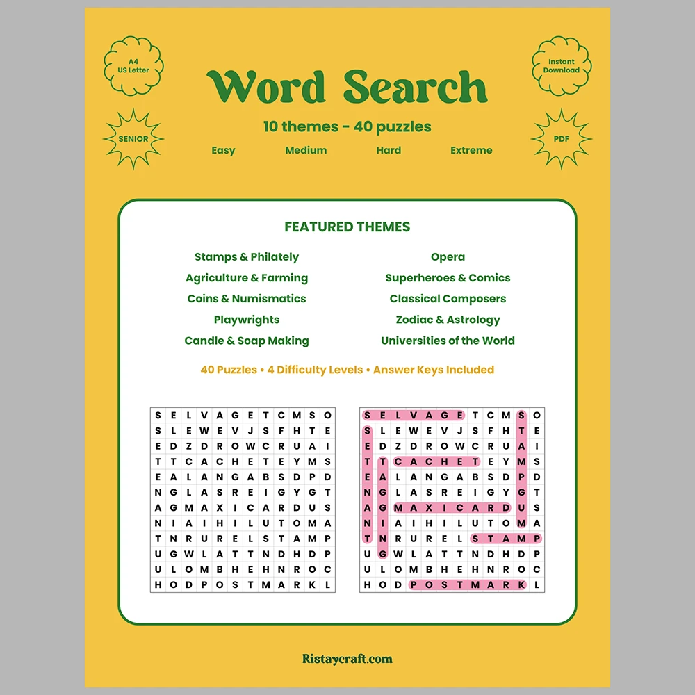 Word Puzzle – Stamps & Philately – Opera – Themes