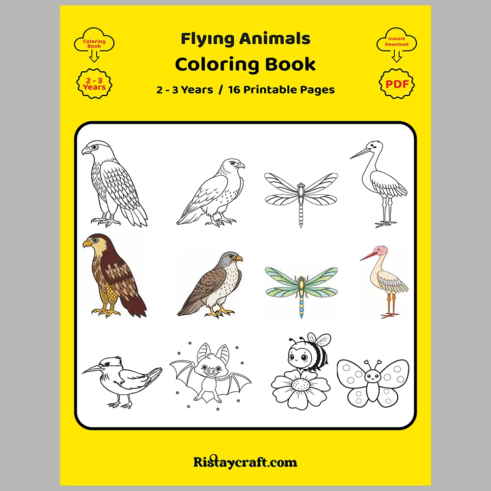 Flying Animals Coloring / With Reference Image