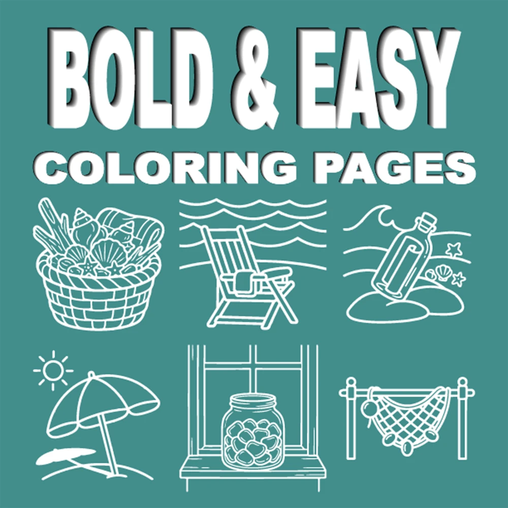 Cozy Ocean and Beach Coloring Book