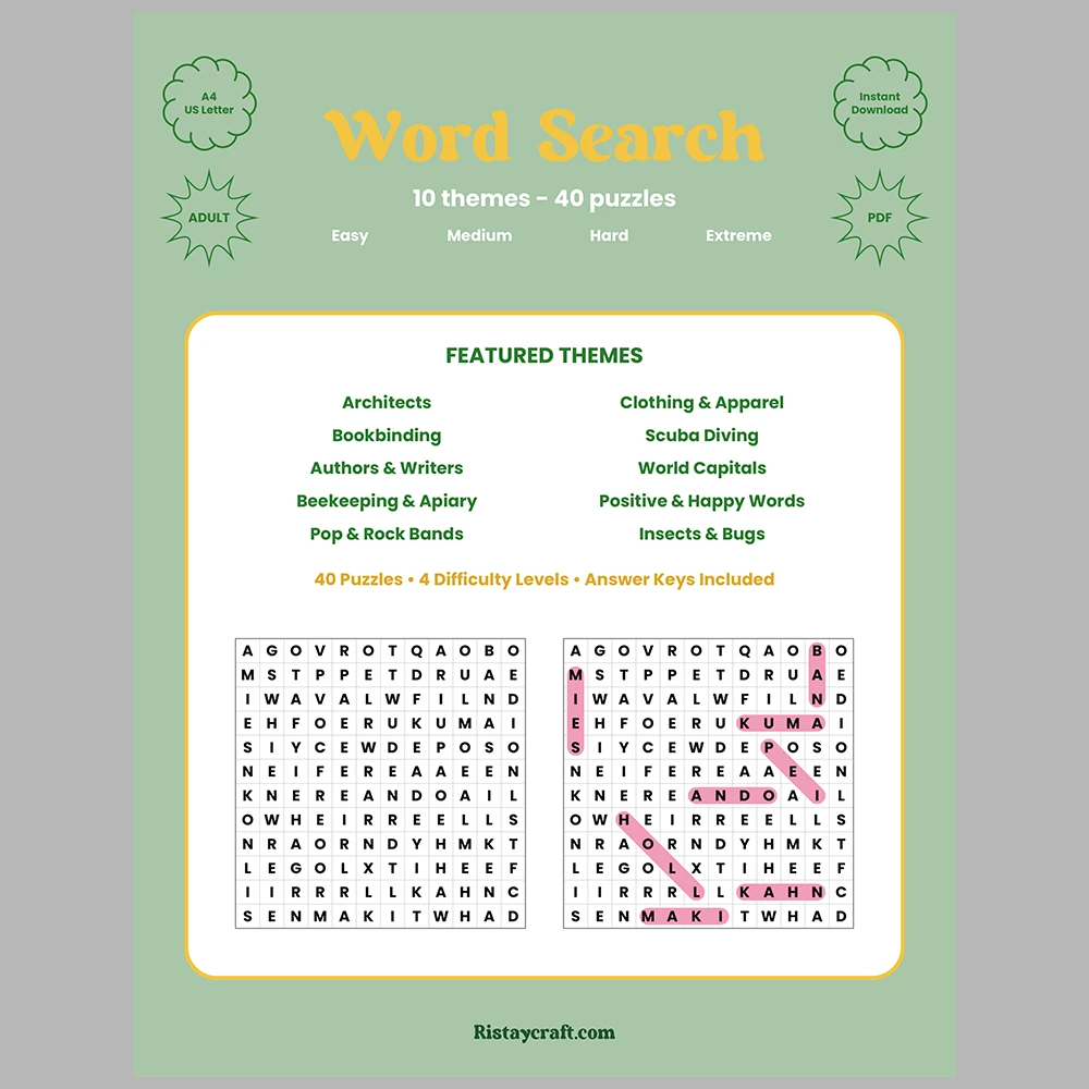 Word Puzzle – Architects – Clothing & Apparel – Themes – Vol. 1