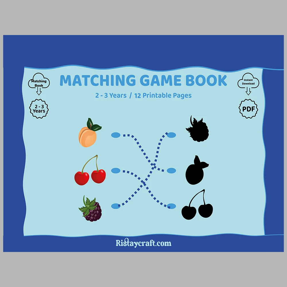 Fruit-Themed Shadow Matching Game Book