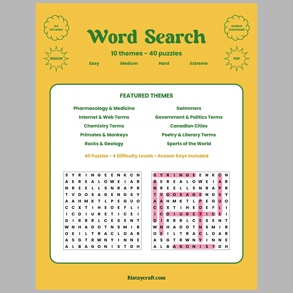 Word Puzzle – Pharmacology & Medicine – Swimmers – Themes