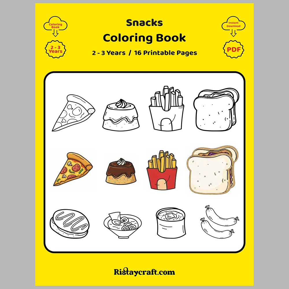 Snack Coloring Pages – With Reference Images
