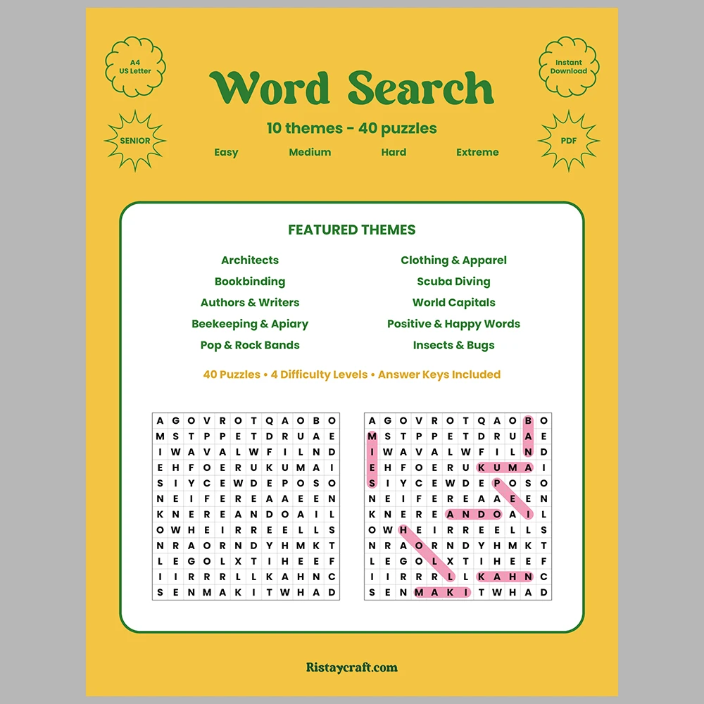 Word Puzzle – Architects – Clothing & Apparel – Themes – Vol. 2