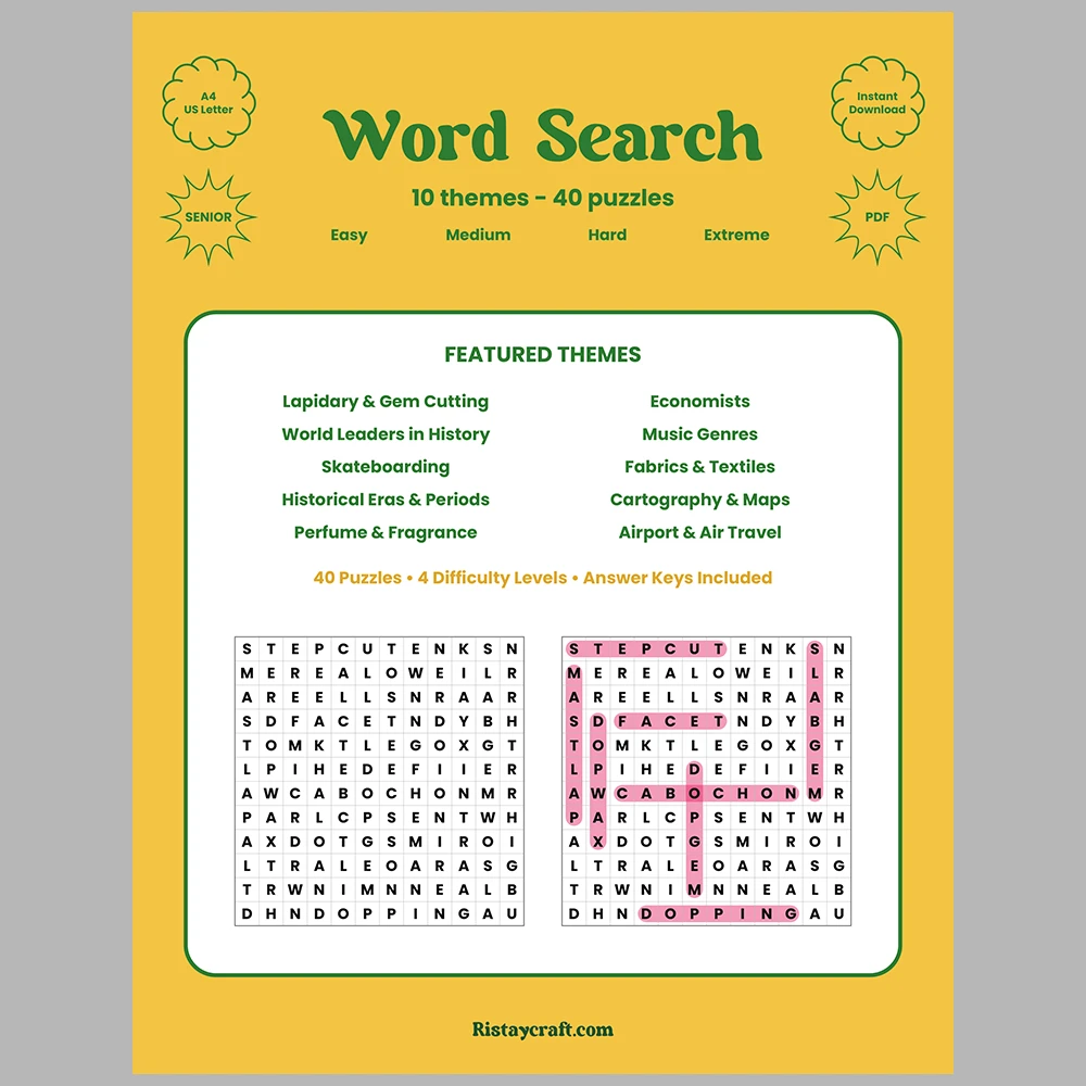 Word Puzzle – Lapidary & Gem Cutting – Economists – Themes