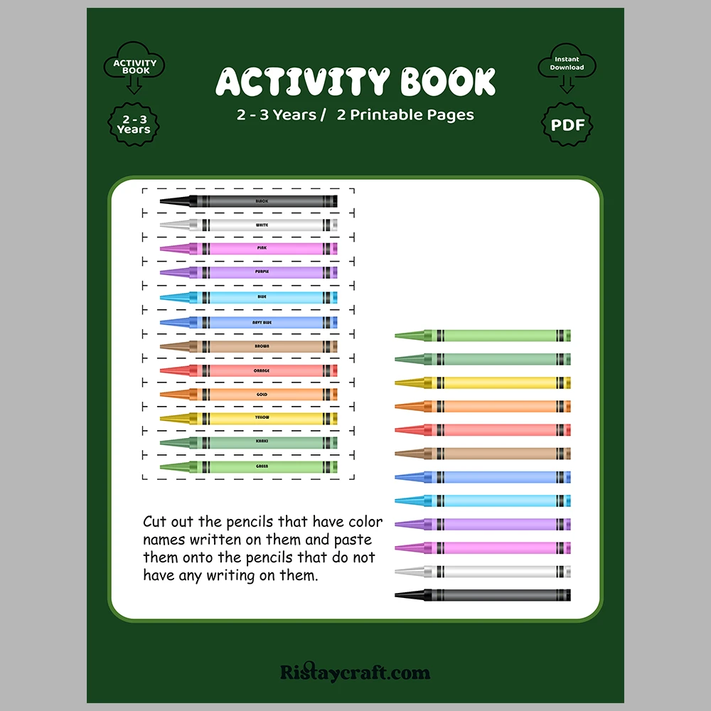 Pencil-Themed Color-Matching Activity Book