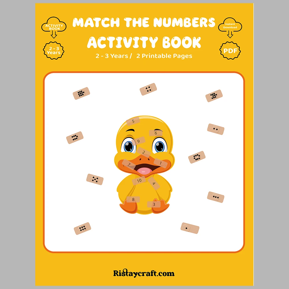 Duck-Themed Number Matching Activity Book