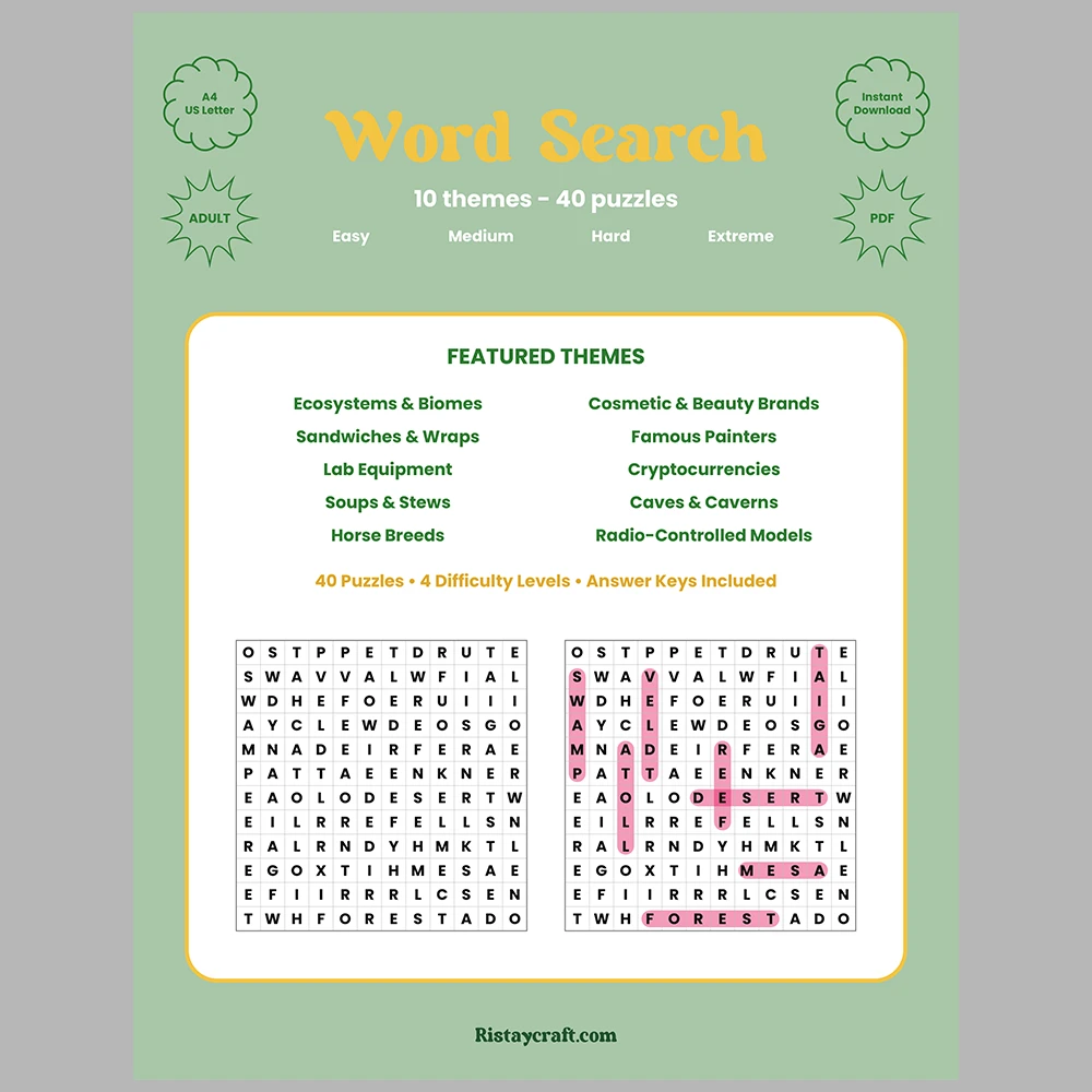 Word Puzzle – Nature and Science – Culture and Lifestyle themes