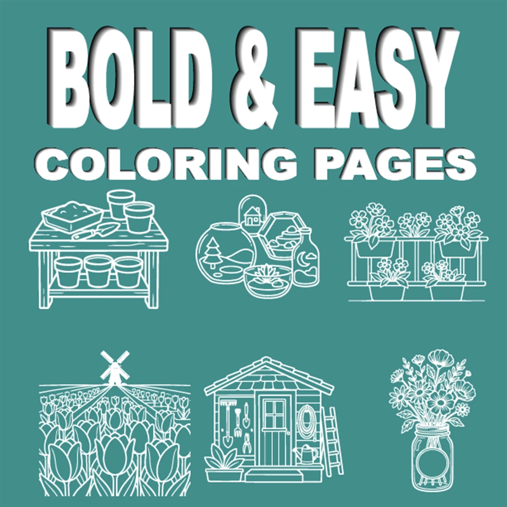 Cozy Plants – Garden Coloring Book