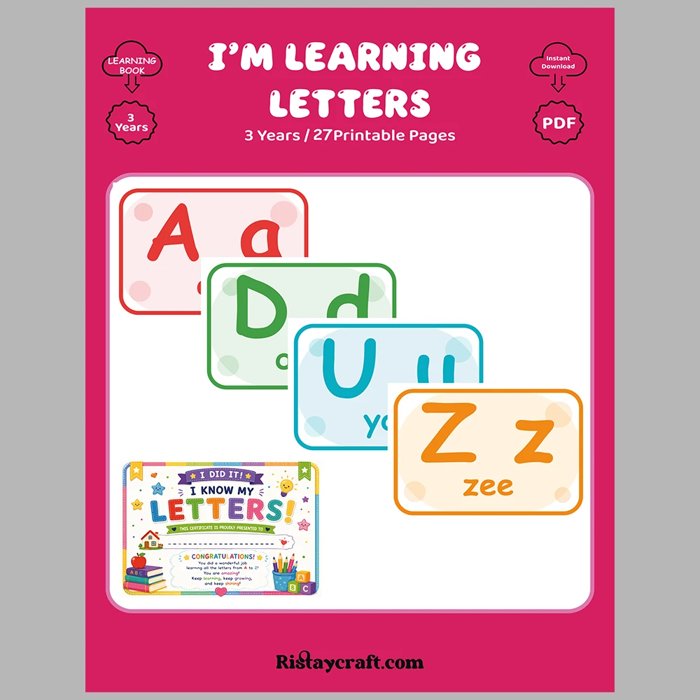 I Am Learning the Letters – Uppercase Letters, Lowercase Letters, and Pronunciation.