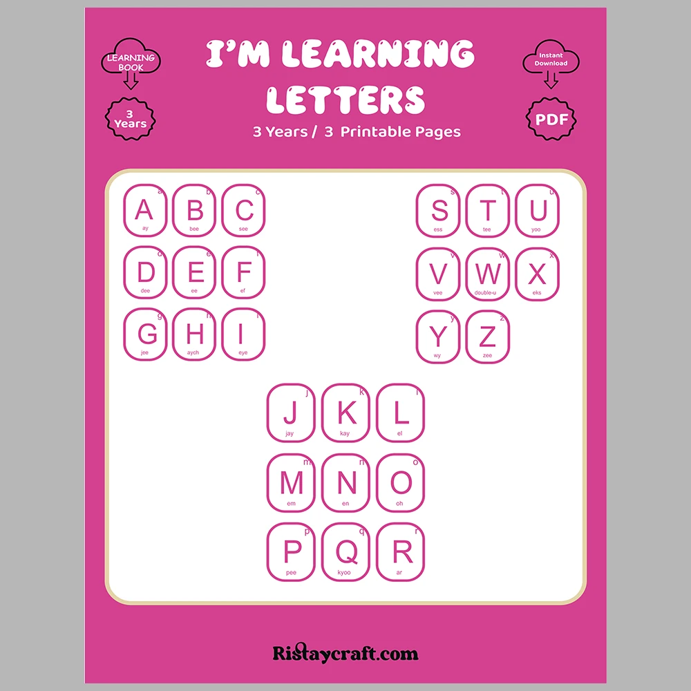I Am Learning Letters – Suitable for Use with Pink-Themed Flashcards