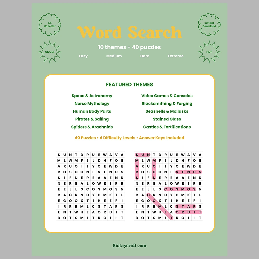 Word Search – Norse Mythology – Pirates & Sailing – Themes
