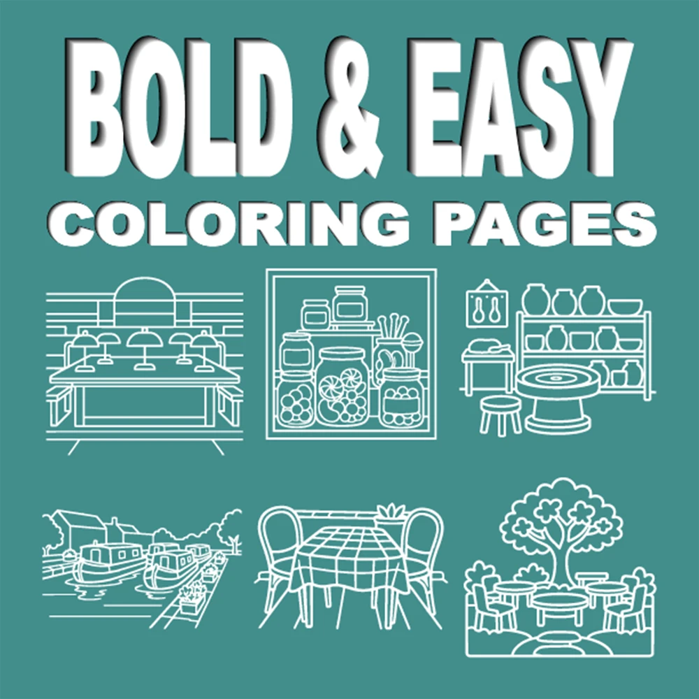 Cozy Travel and Places Coloring Book