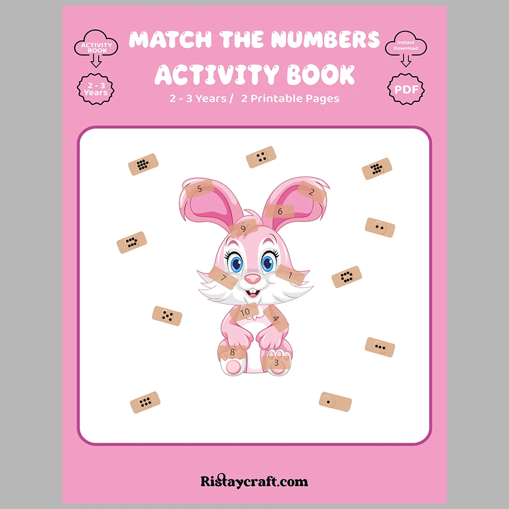 Rabbit-Themed Number Matching Activity Book