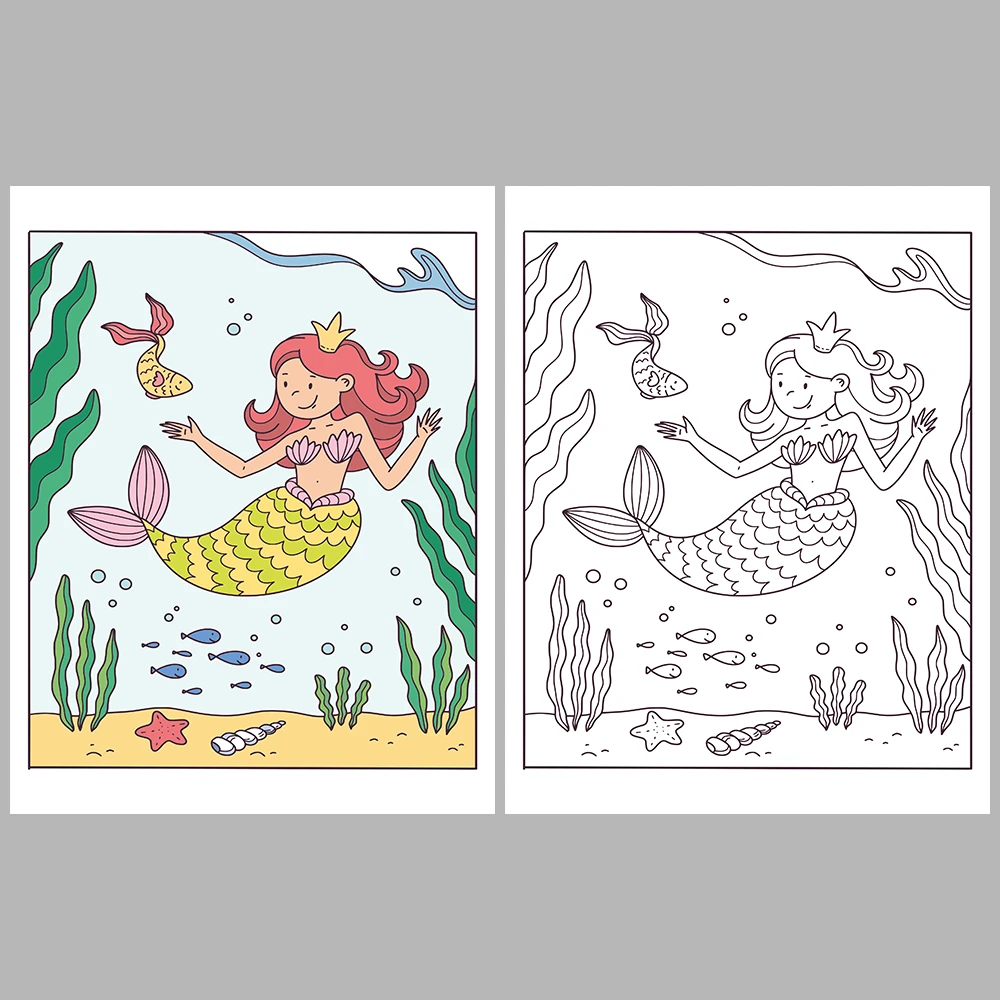 Mermaid Coloring Pages – With Reference Images