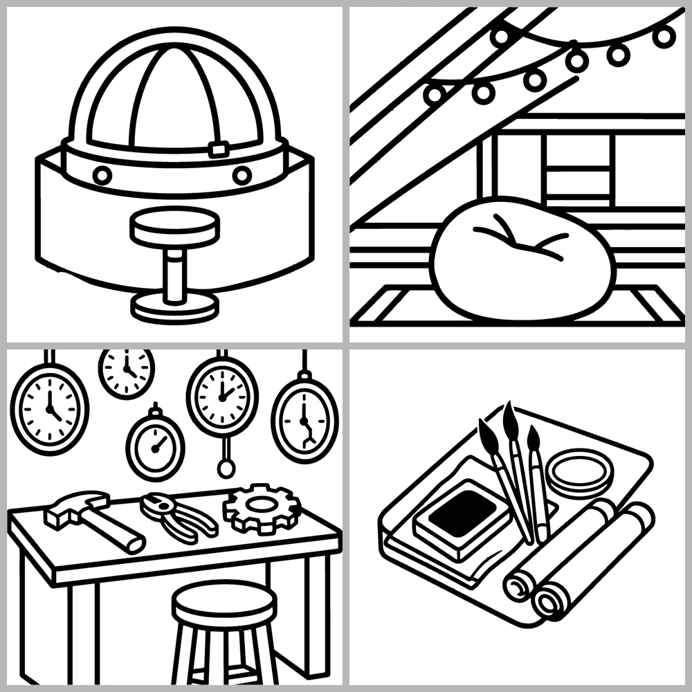 Cozy Corners Coloring Book