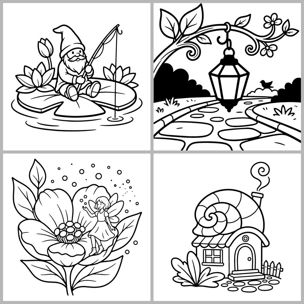 Cozy Fairy and Magical Coloring Book