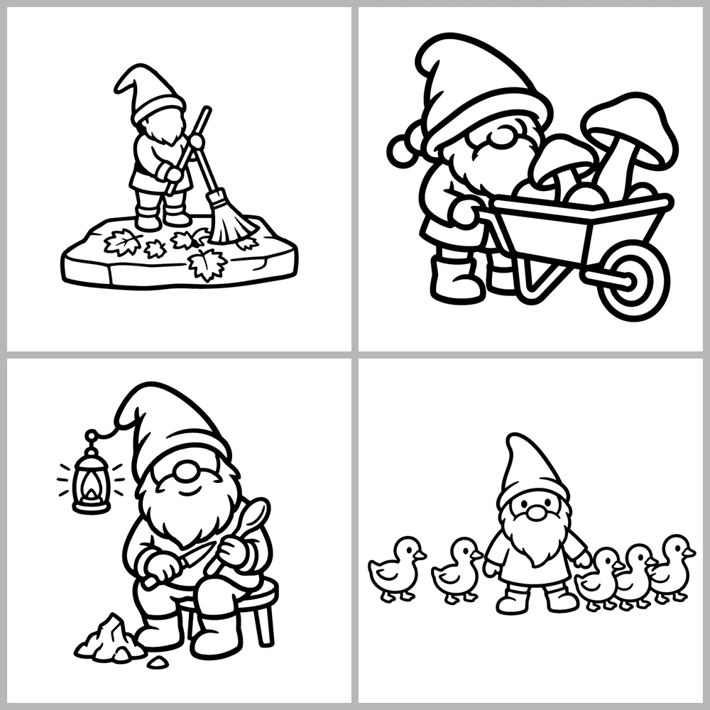 Cozy Gnomes – Little Folk Coloring Book