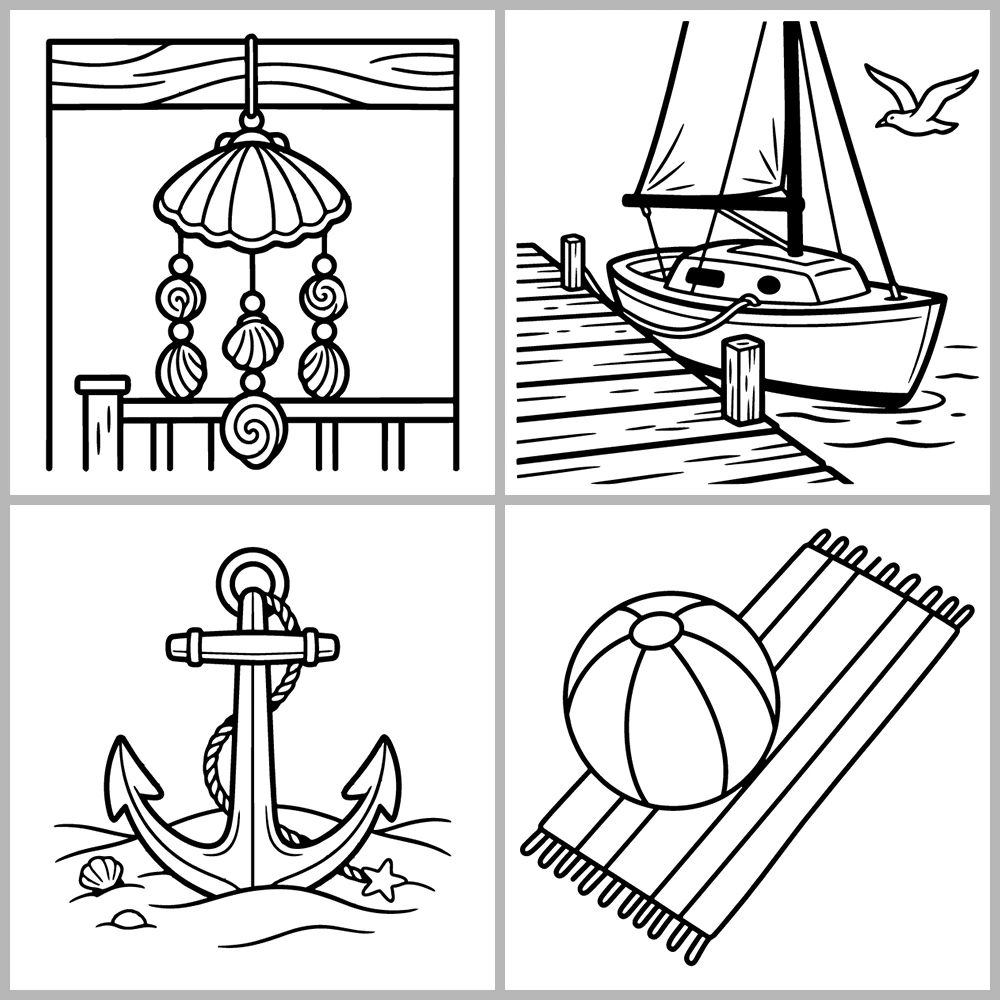Cozy Ocean – Beach Coloring Book