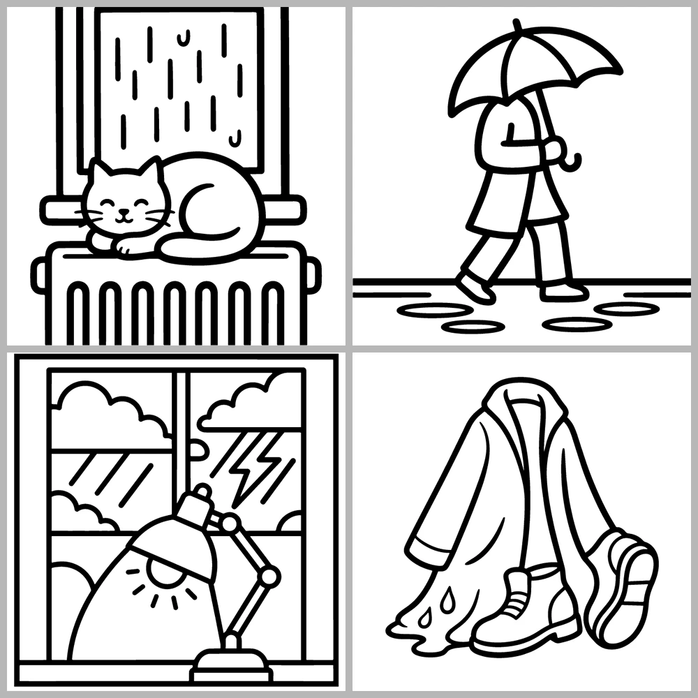Rainy Days Coloring Book