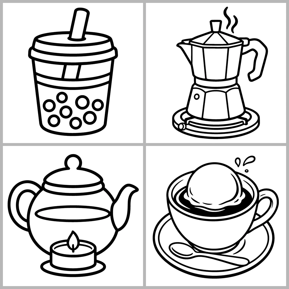 Cozy Coffee – Tea Coloring Book