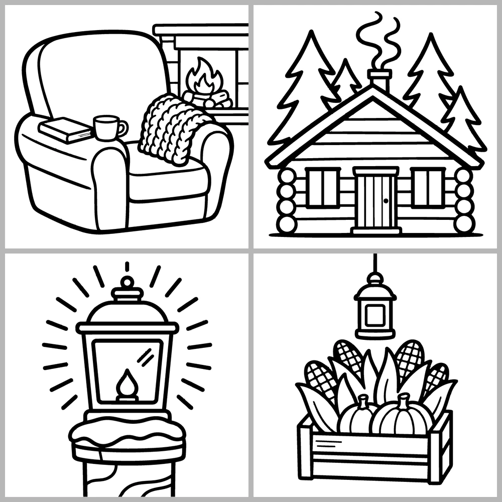 Seasons Cozy Coloring Book