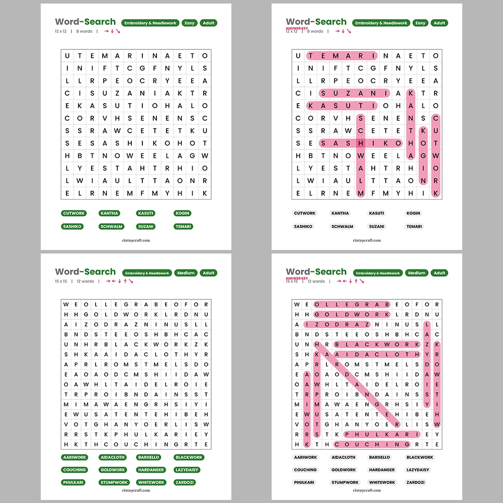 Word Search – Magic and Illusion – Gemstones and Minerals – Themes
