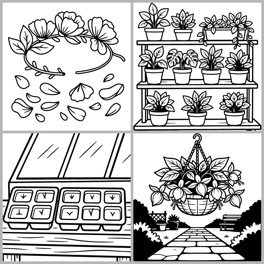 Cozy Plants – Garden Coloring Book